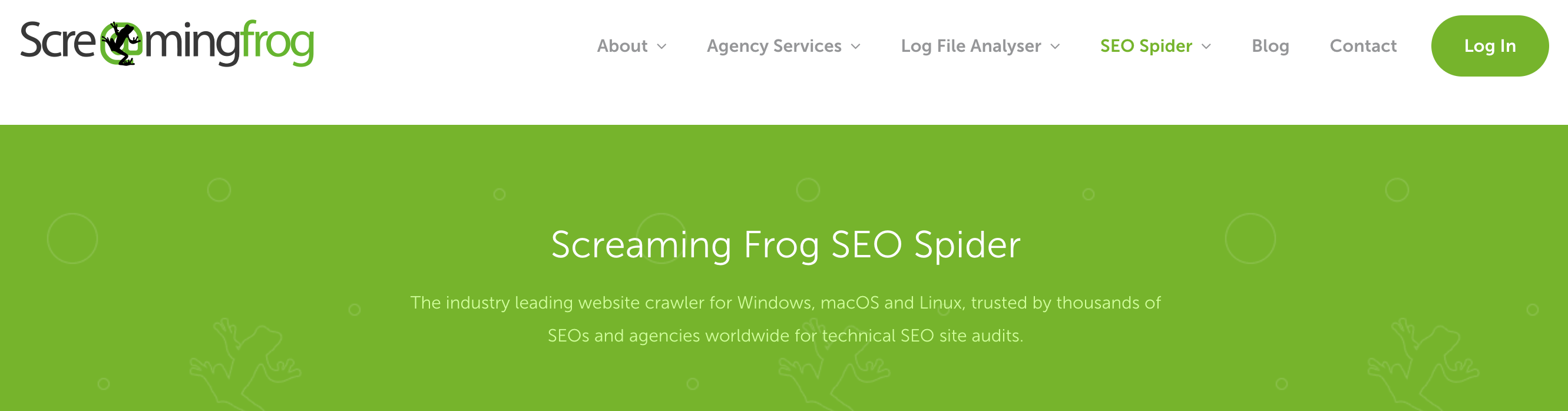 Screaming Frog Homepage