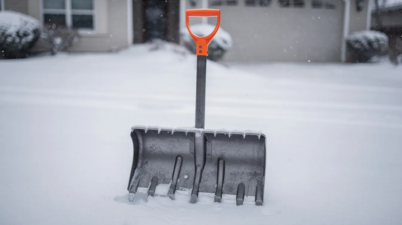 The image features a snow claw shovel, designed for backcountry skiing and snow camping, showcasing a lightweight, compact design with a rigid shovel blade ideal for digging snow quickly and efficiently. This versatile tool is perfect for avalanche rescue equipment and can be easily packed in a backpack, making it an essential piece of gear for winter adventures.