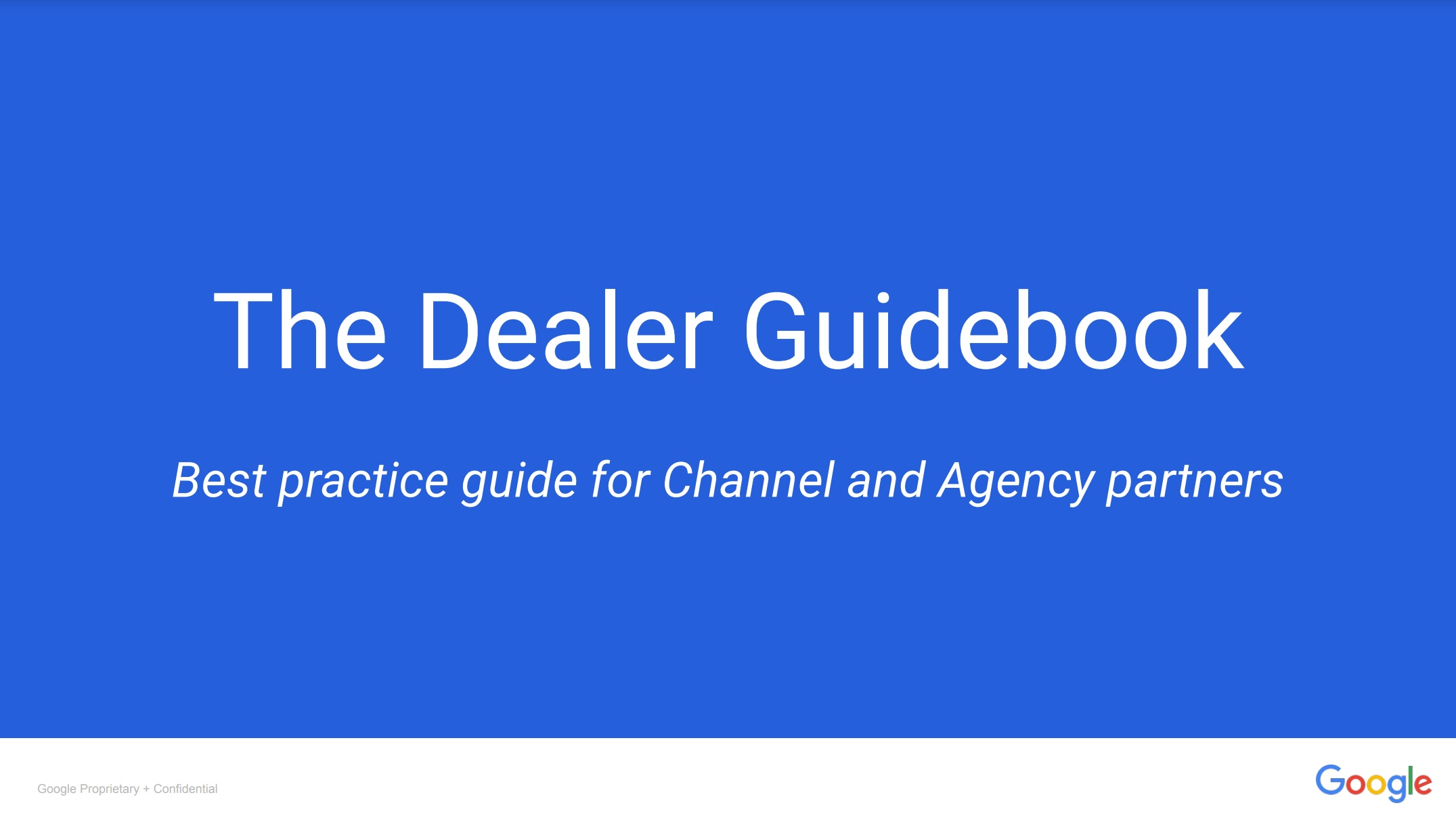 Google's The Dealer Guidebook