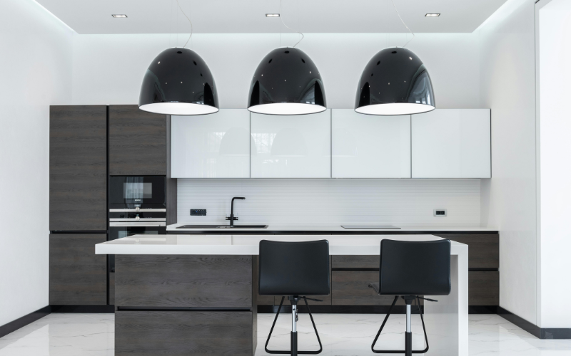 Image of a flos kitchen pendant  in a modern style kitchen