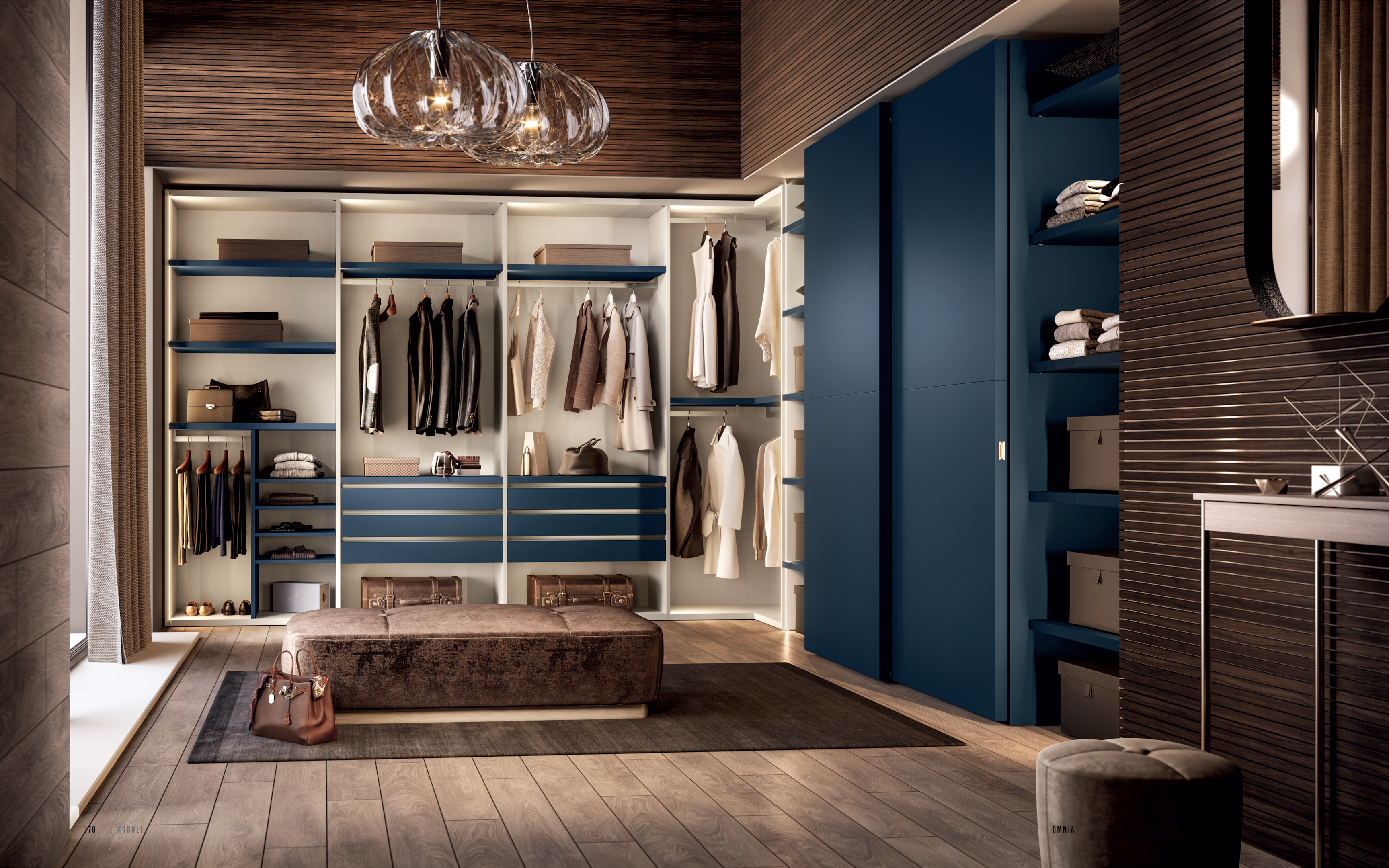 High-quality materials for luxury walk-in closet - Pedini Miami