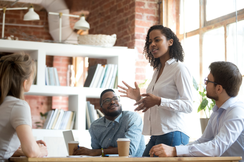 black female entrepreneur meeting