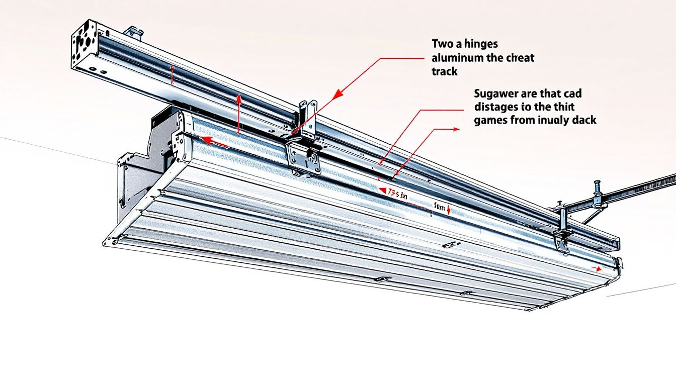 An image of a garage door track with the door partially open illustrating the importance of proper alignment.