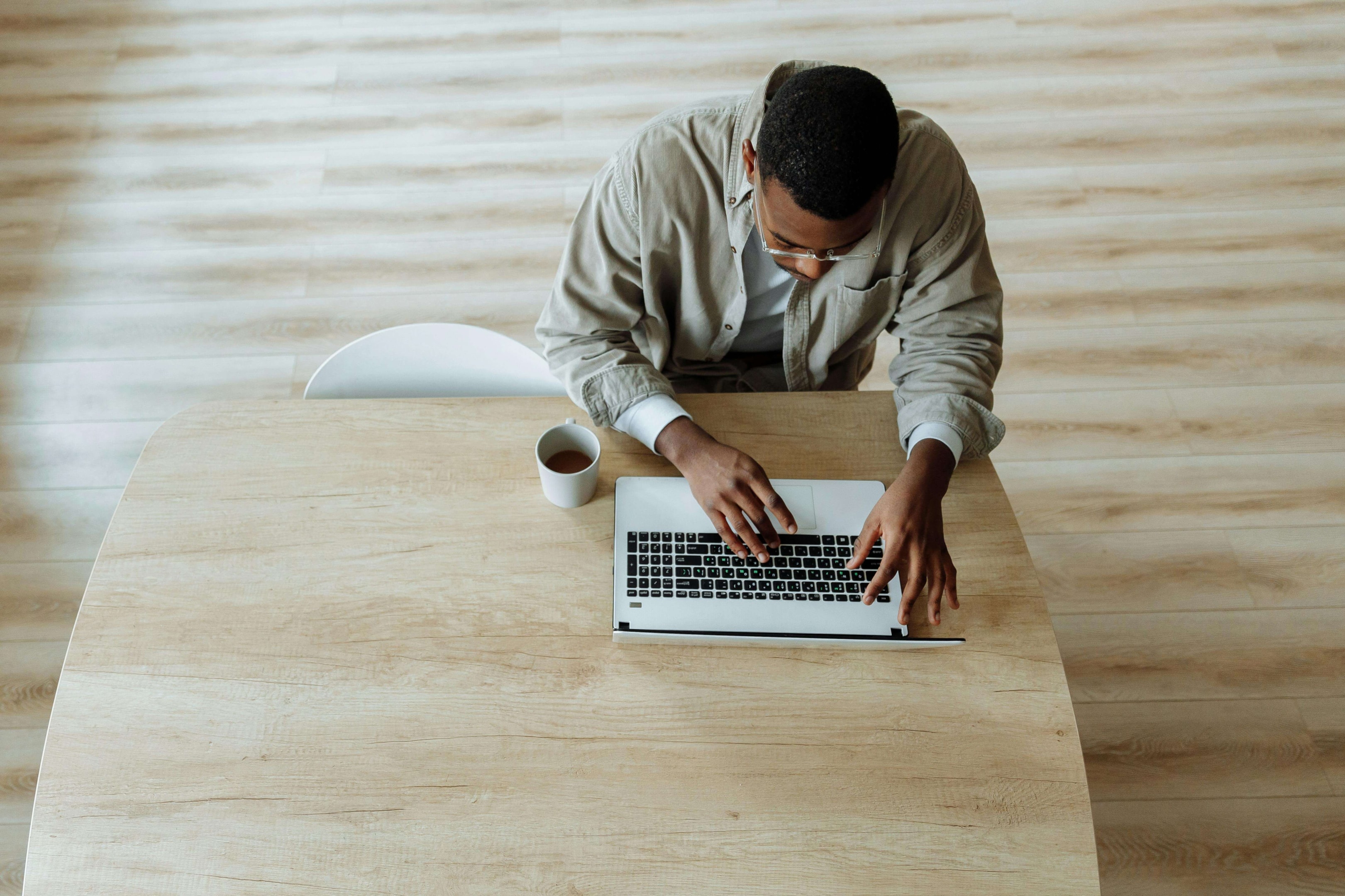 A man working on his laptop