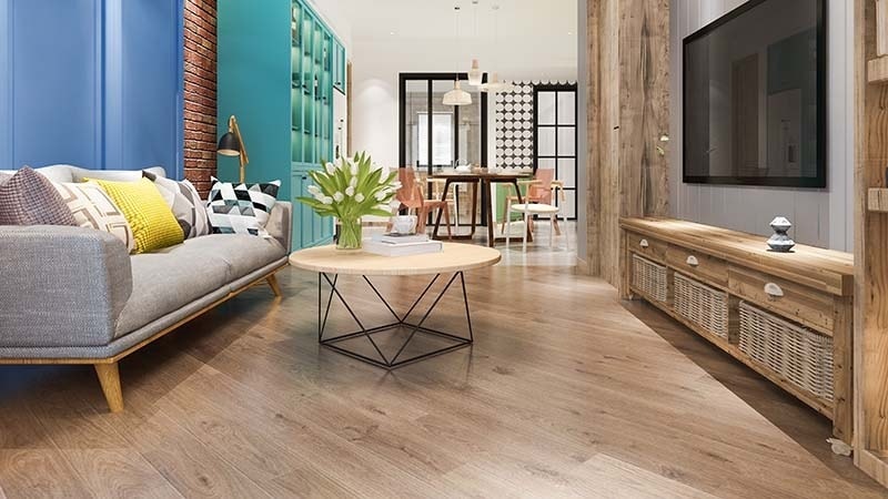 Living room with hardwood floors