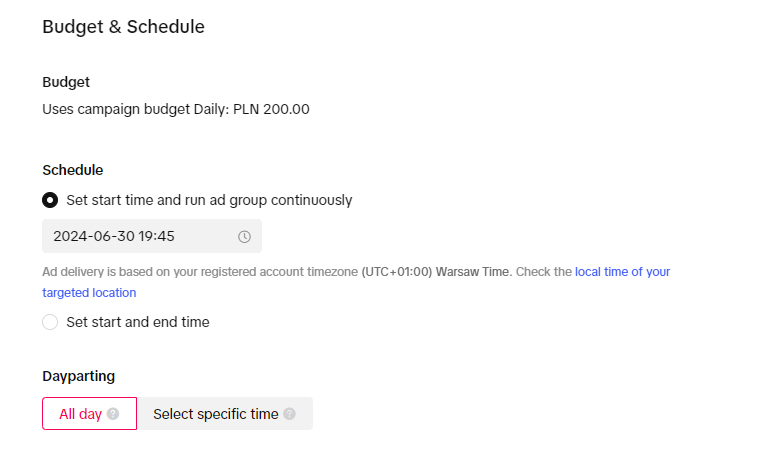 Koszty kampanii na TikToku