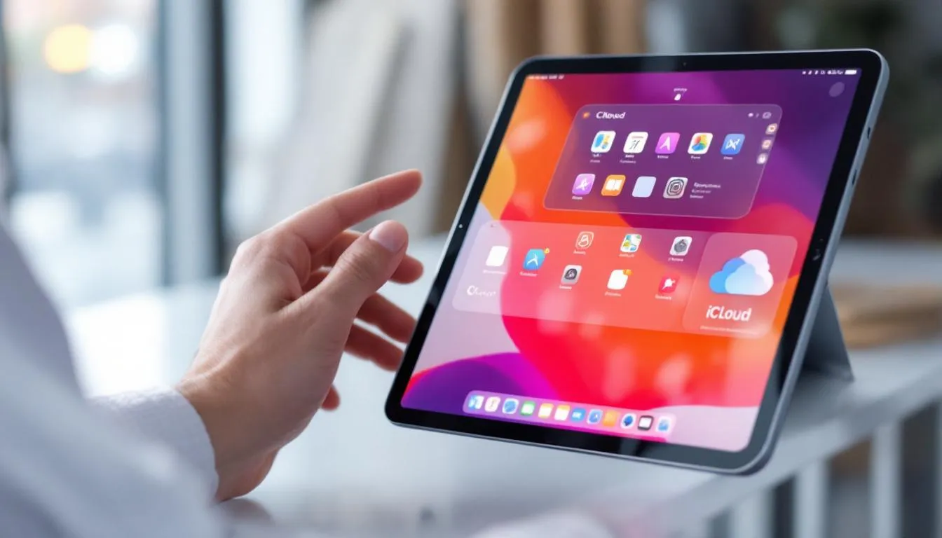 Optimisation de l'espace de stockage sur un iPad via iCloud.