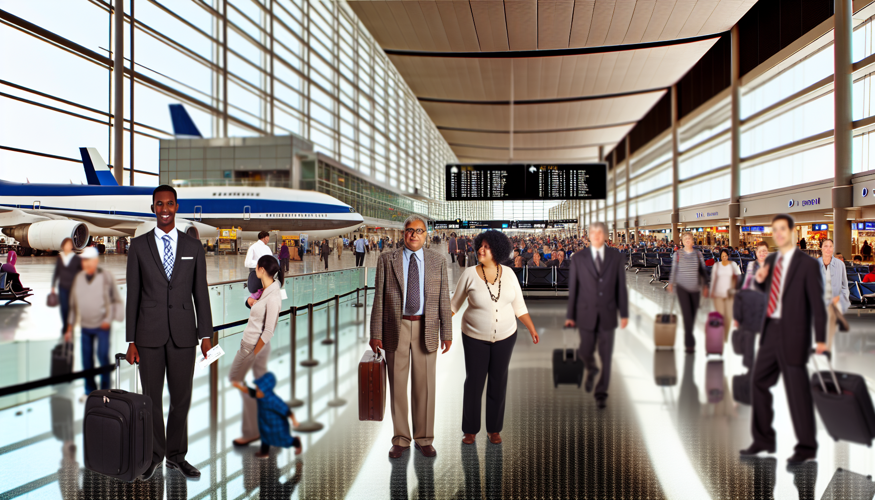 Allegiant Air's Terminal at Newark Airport with passengers boarding