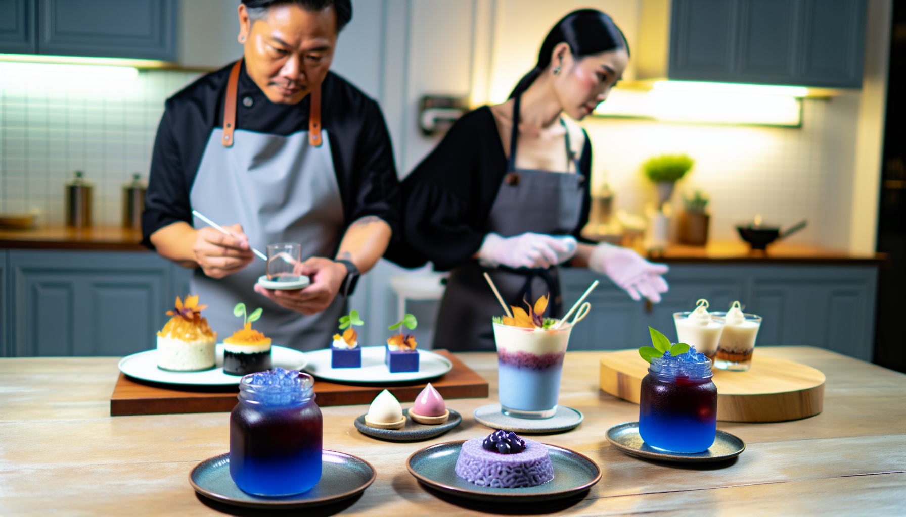 Culinary creations with butterfly pea flower extract