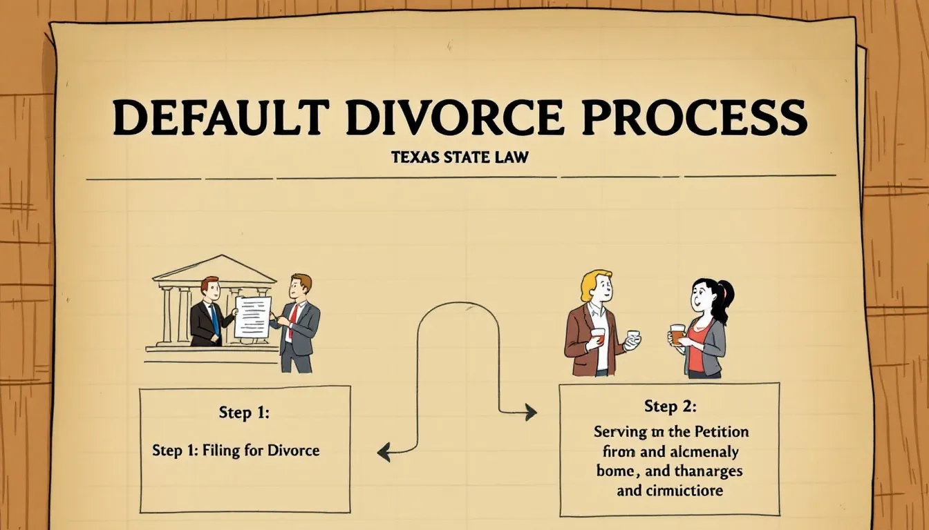An illustration of a legal document representing the default divorce process.