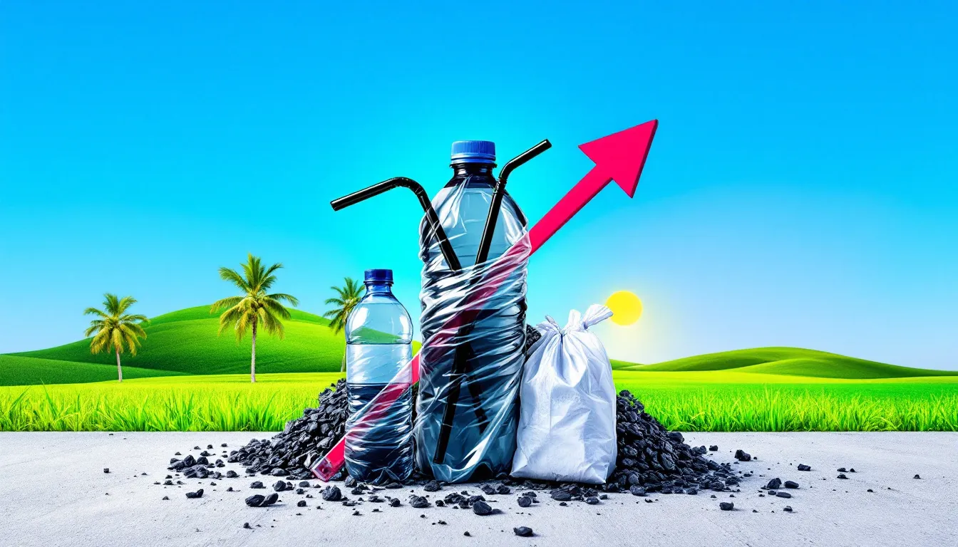 A comparison image of single-use plastics and their alternatives.