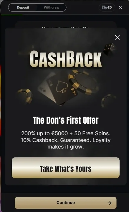 SlotsDon Casino Cashback Reminder