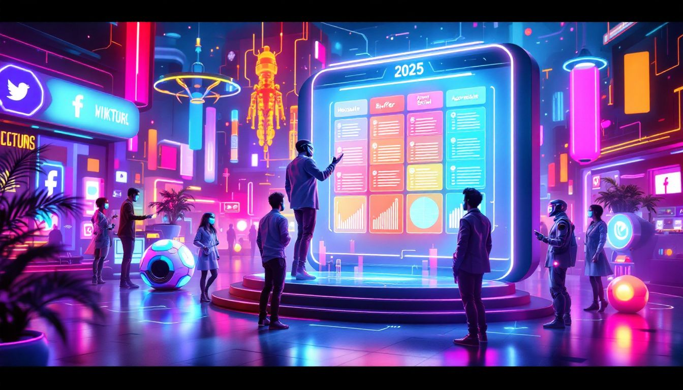 A comparison chart of the best AI tools for social media management in 2025.