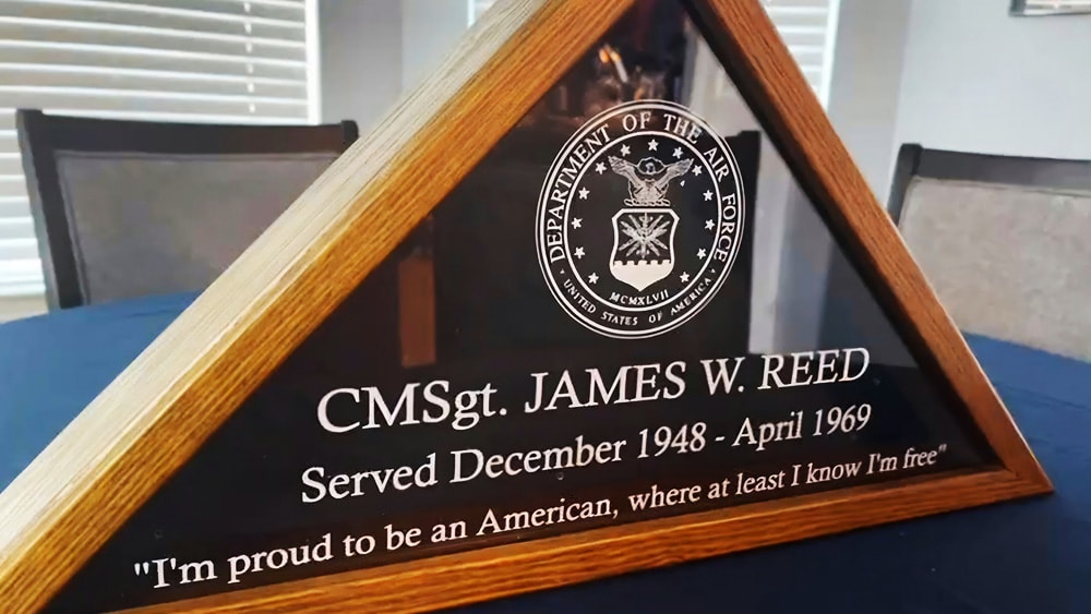 custom engraved award made from wood and acrylic by Shane Whitecloud