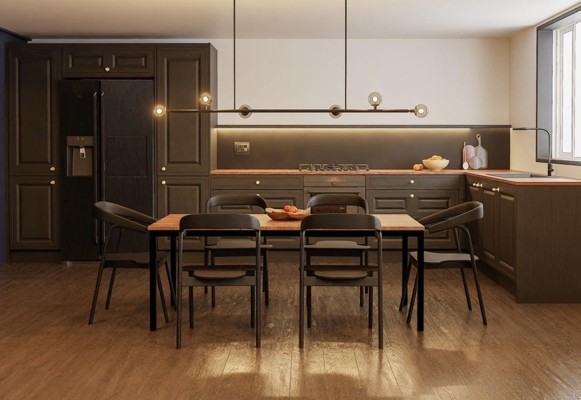 Mock Inframe Black Kitchen Door