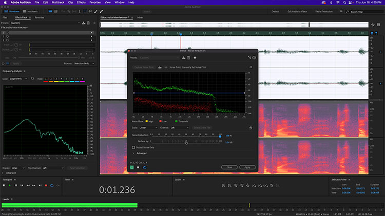 Adobe audition adaptive noise reduction настройка