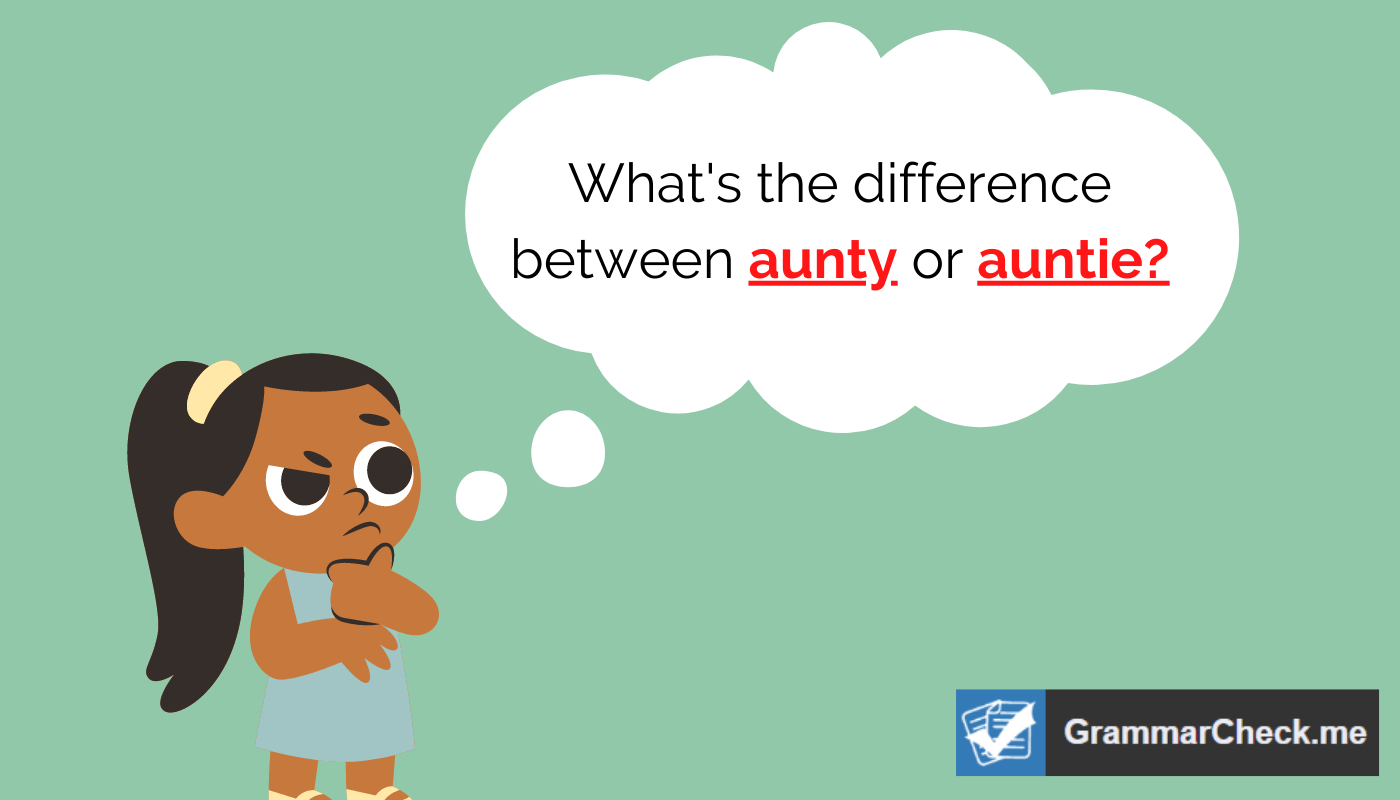 A girl thinking about the difference between aunty or auntie