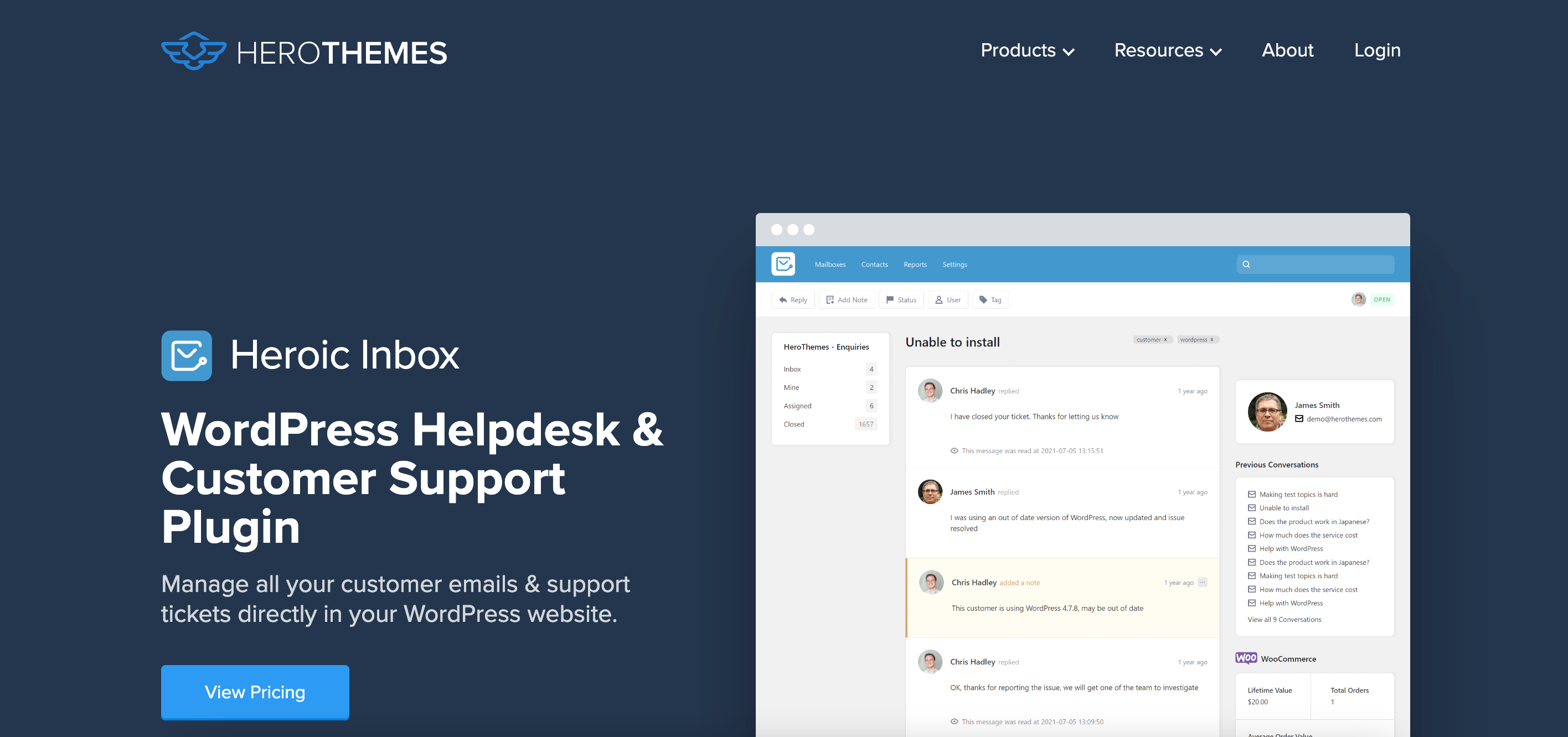 Heroic Inbox is a great help desk plugin for WordPress.