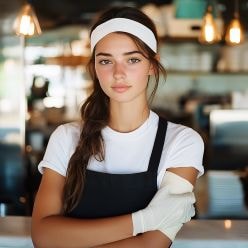 Restaurant worker with burn