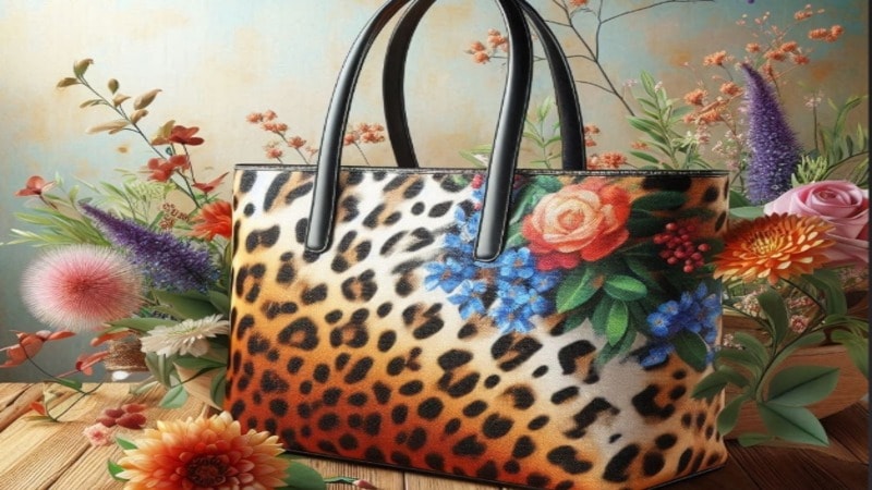 animal prints on tote bag