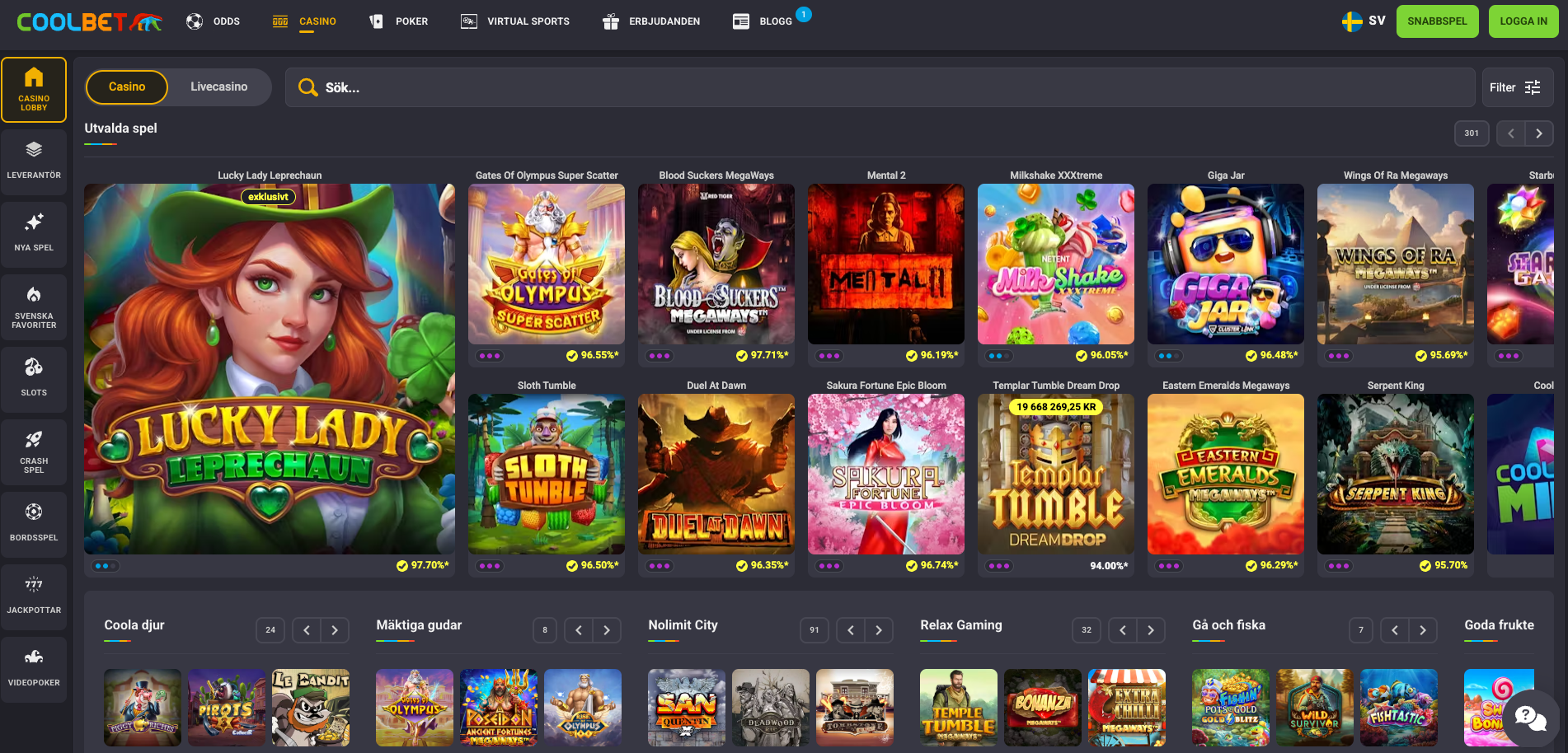 Coolbet casinoutbud