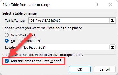 Add this data to the Data Model to summarize values