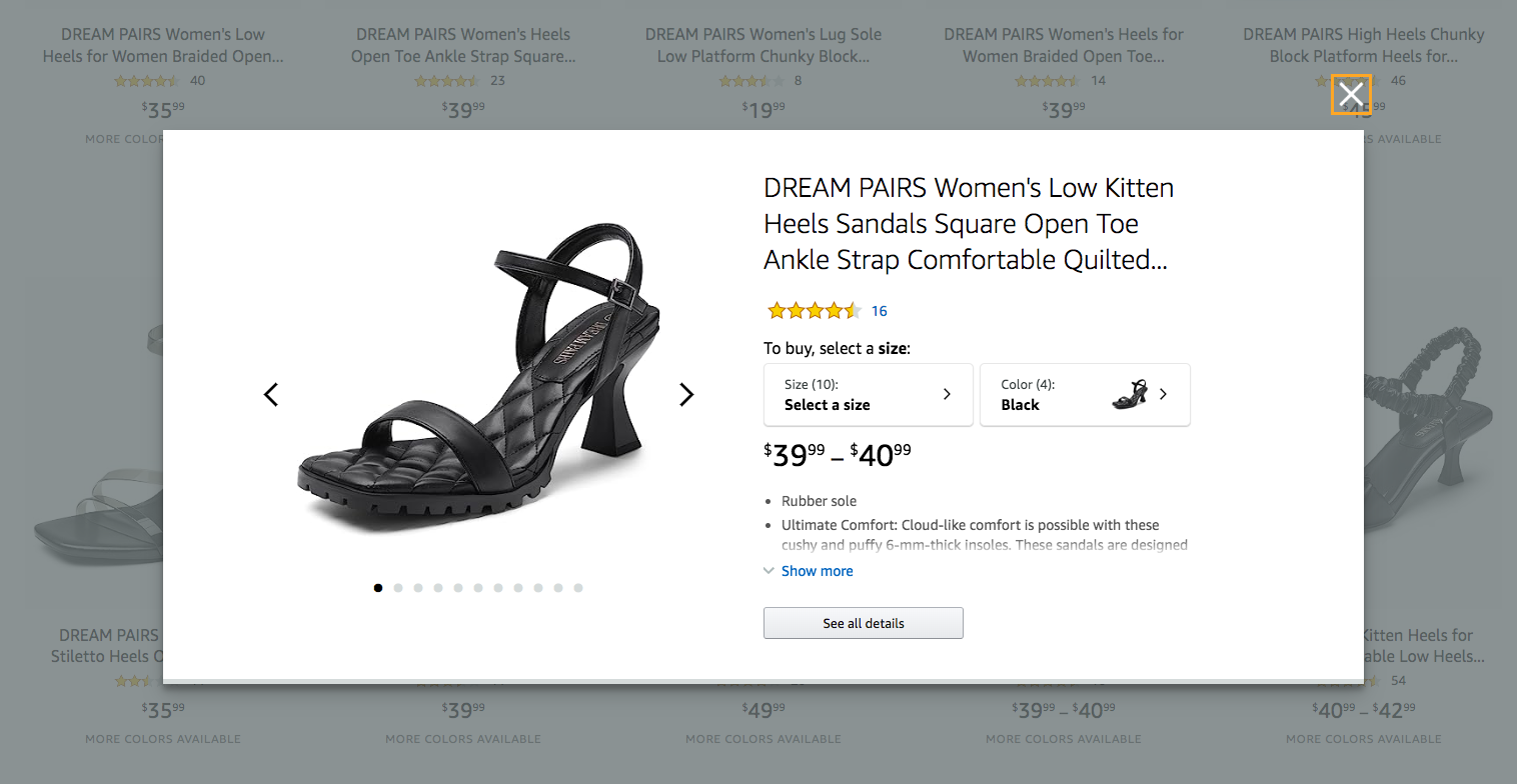 Amazon store examples: Dream Pairs 