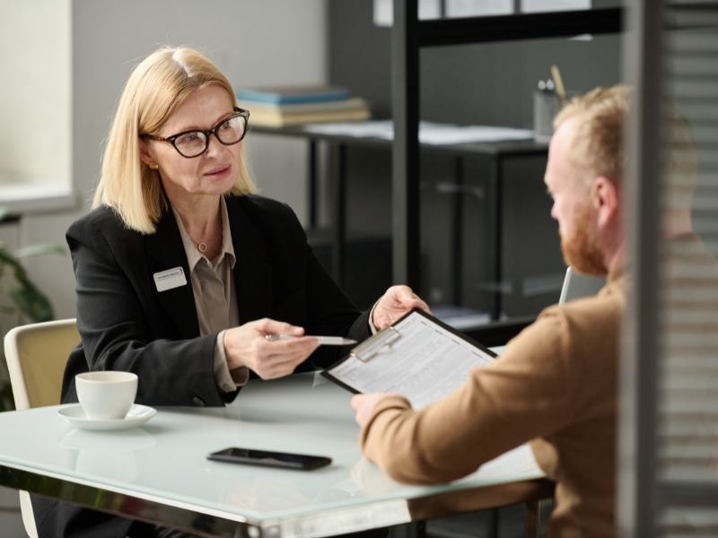 Image of a person consulting with a personal injury lawyer.