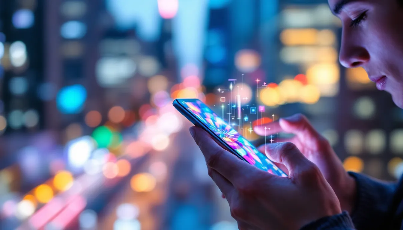 Une personne utilisant un téléphone logiciel sur un appareil mobile.