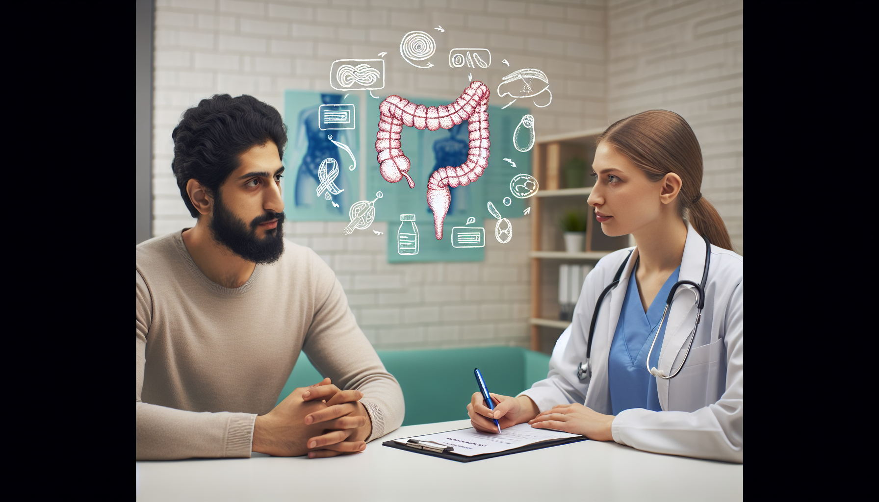 Illustration of discussing personalized screening plans with a healthcare provider