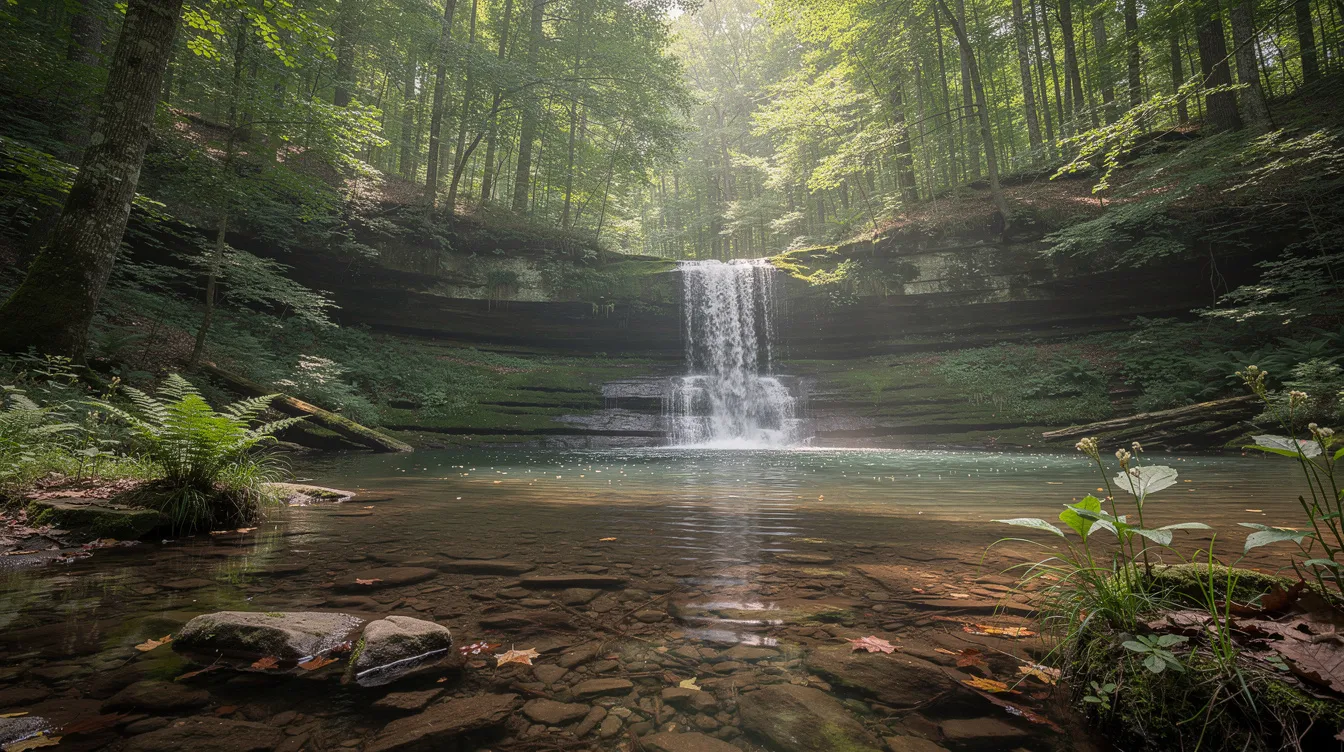 Waterfall near Evins Mill corporate retreat location