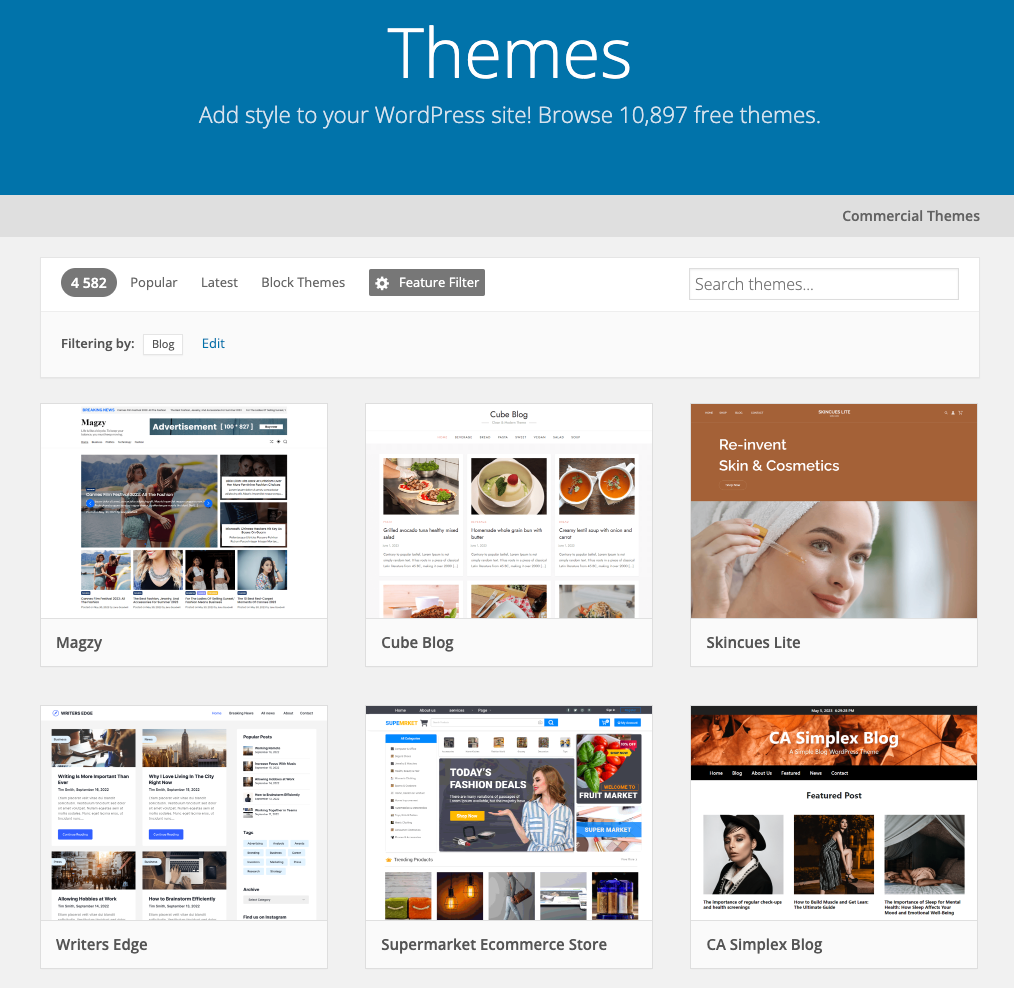 There are thousands of free templates available on WordPress.org