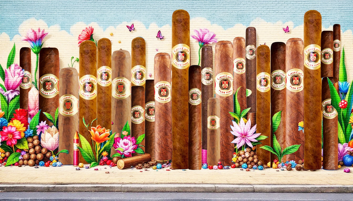 Different shapes and sizes of Casa Cuba cigars, illustrating their variety.