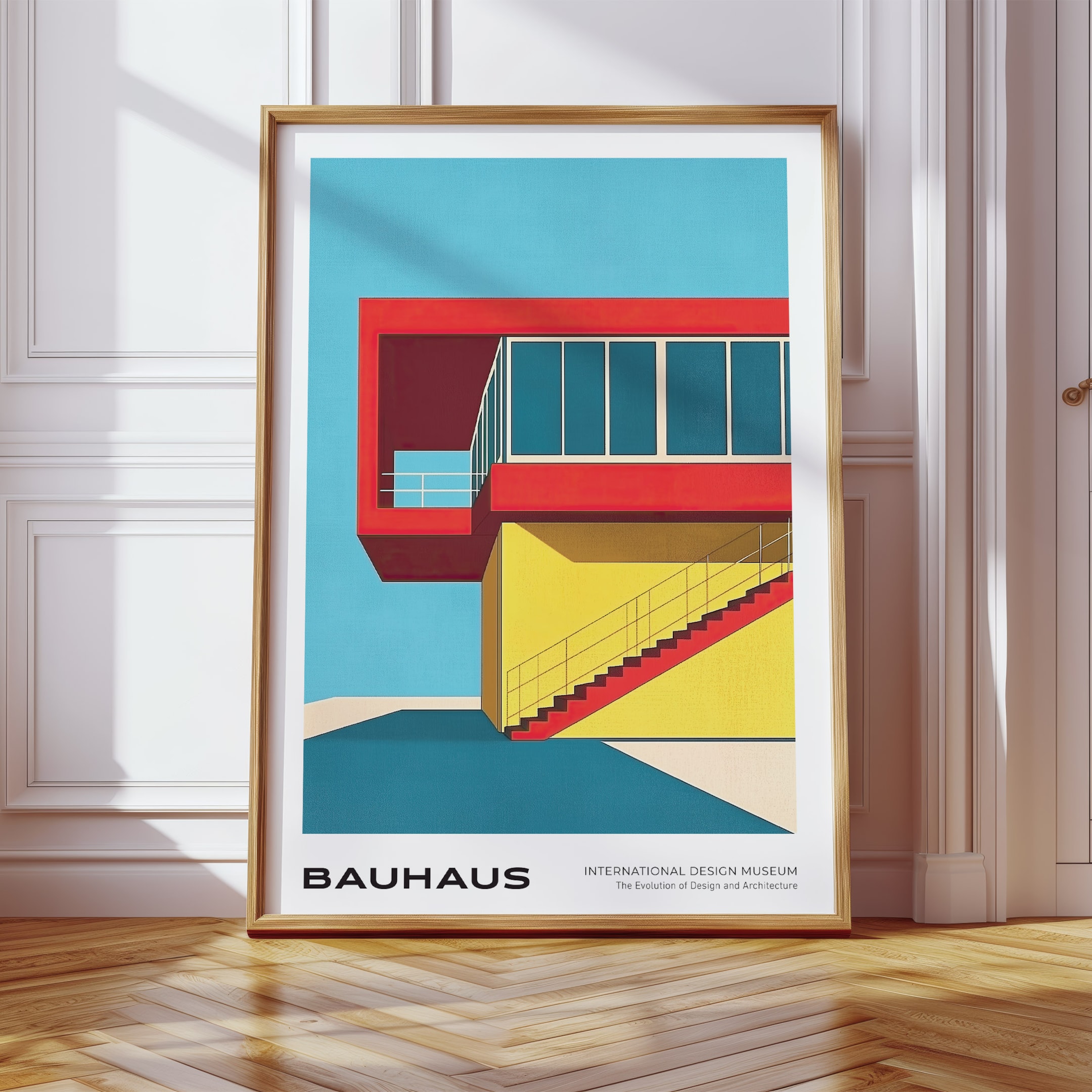 Geometric abstraction reflected in modern architecture and design.
