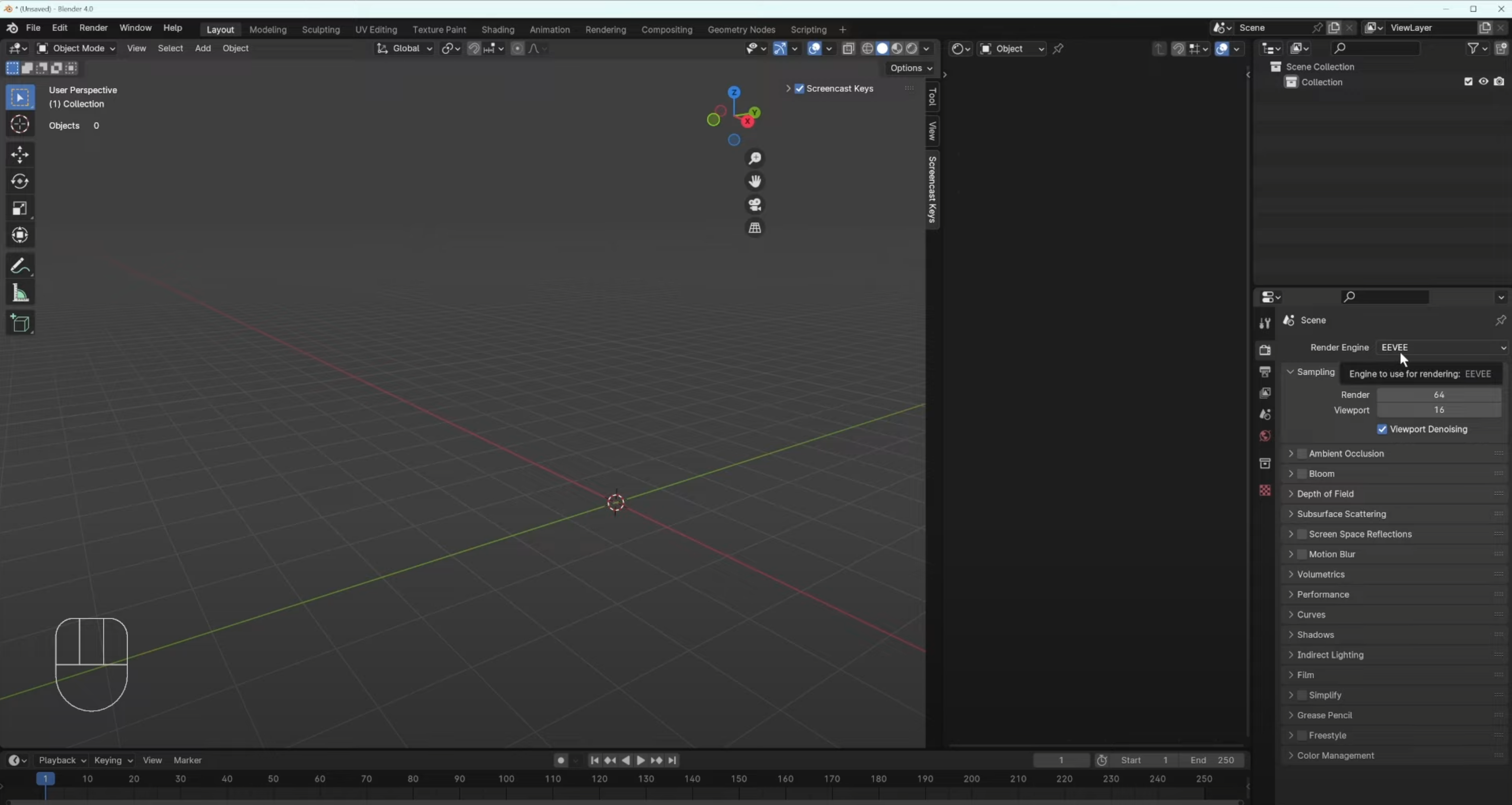 Here is an image of a modified Blender layout