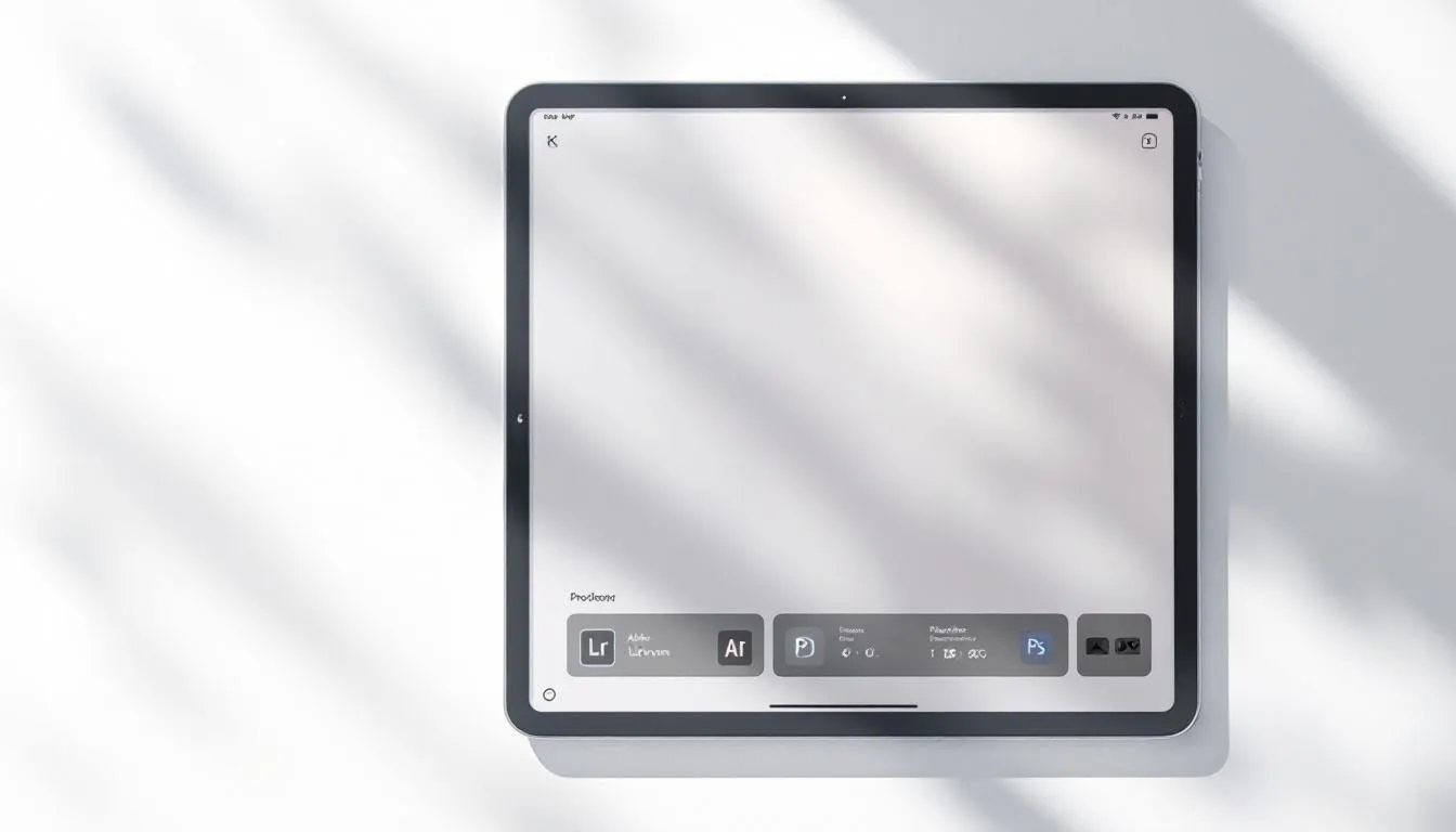 Applications essentielles pour la retouche photo sur iPad, y compris Lightroom et Photoshop.