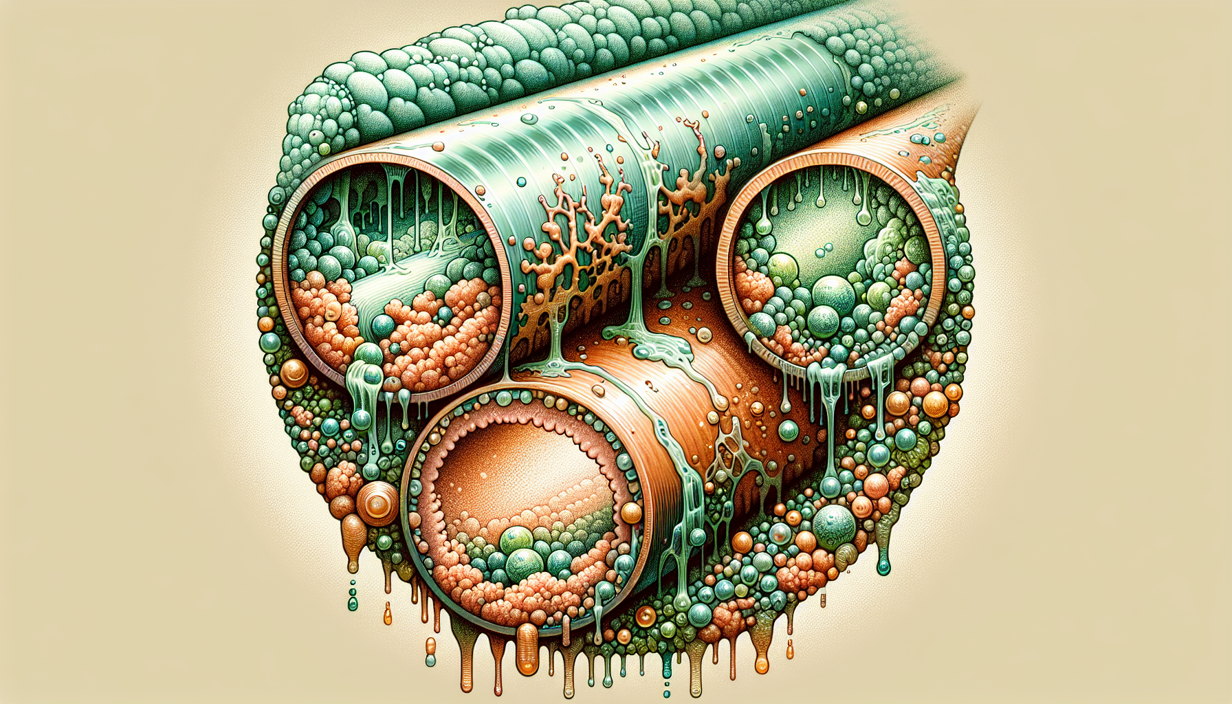 Illustration of water quality concerns with PEX and copper pipes
