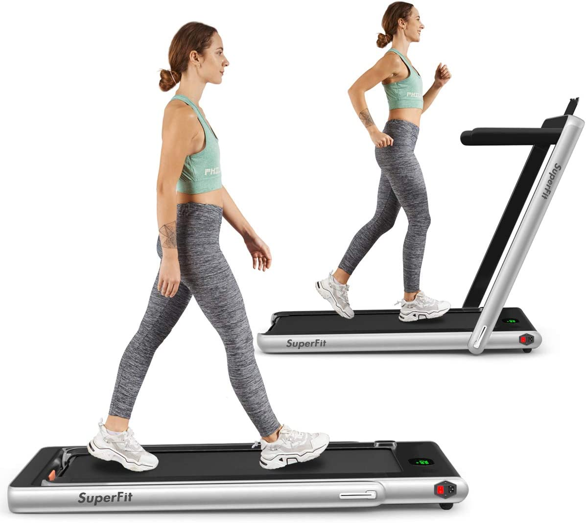 Goplus 2 in 1 folding treadmill