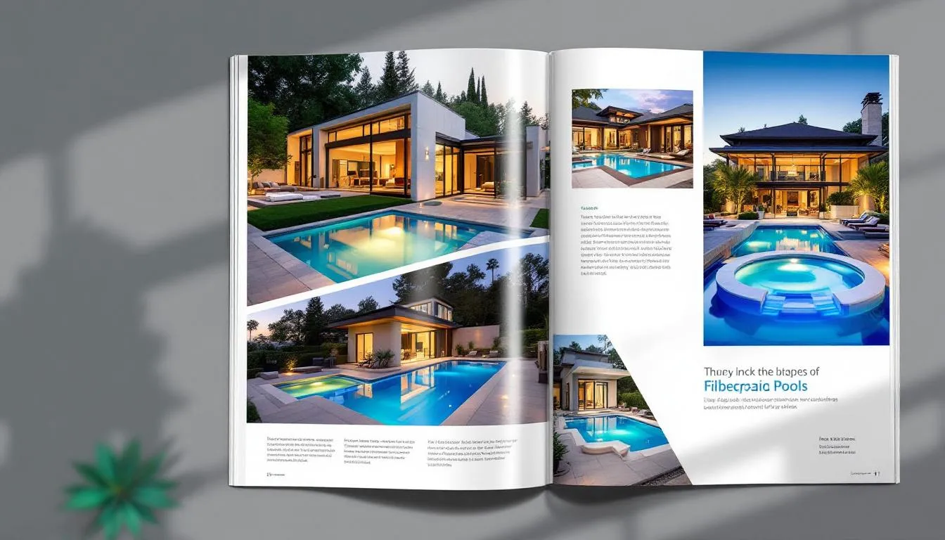An overview of fiberglass pools, showcasing various designs.