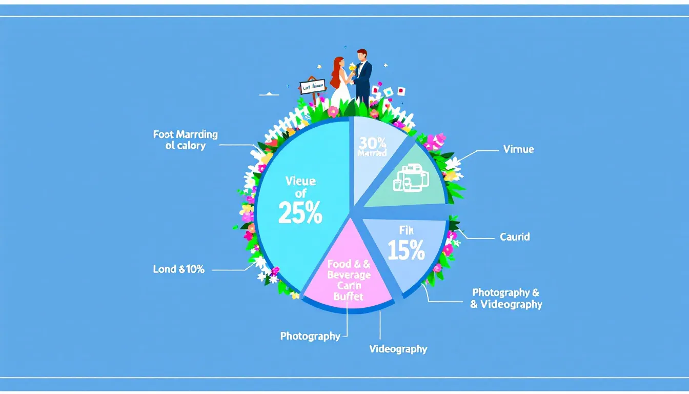 A pie chart illustrating the allocation of a wedding budget.