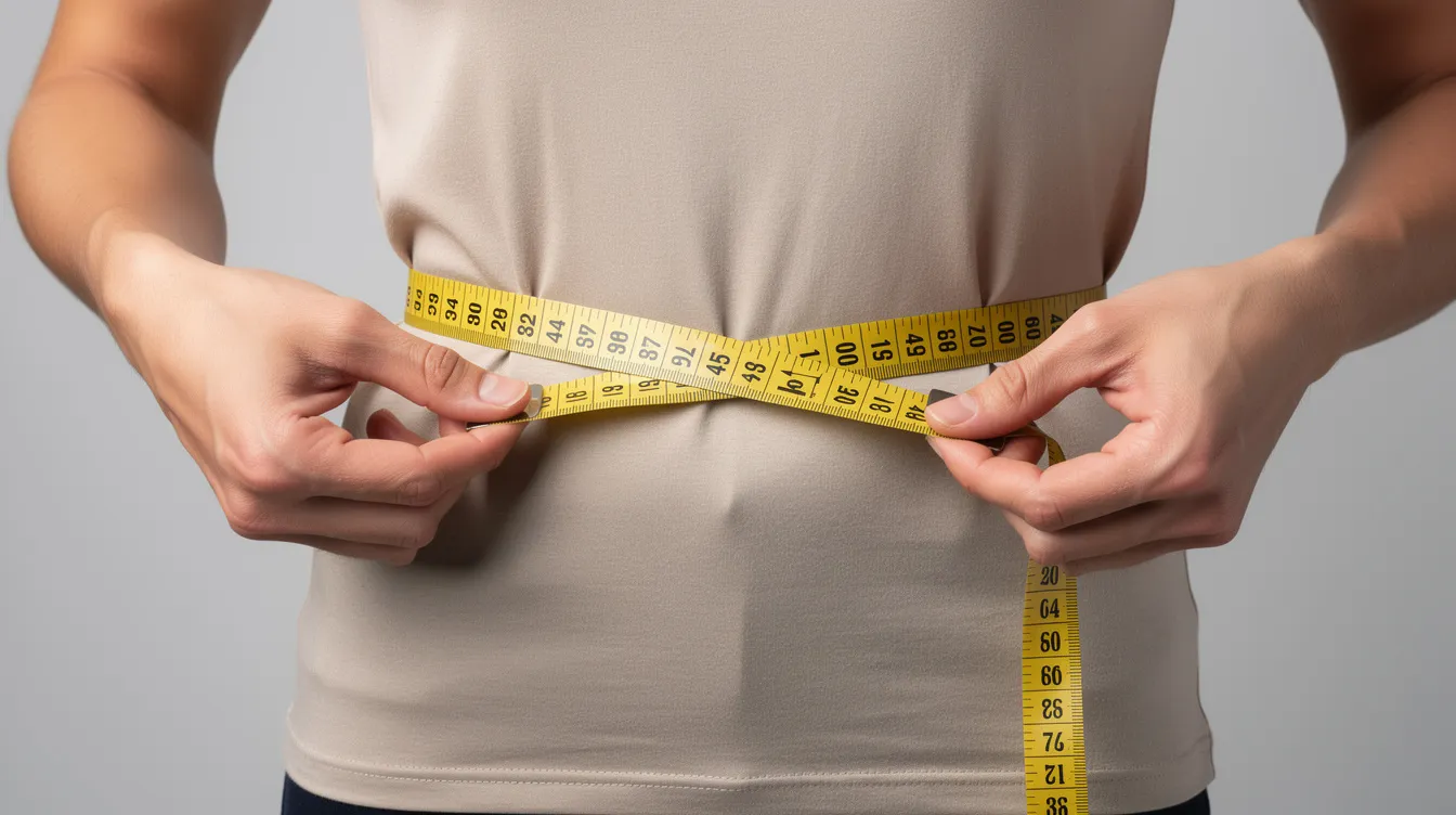 The image shows a close-up of a measuring tape being used to measure waist circumference, an important step in selecting the right compression garment for post-surgical recovery. Accurate measurements help ensure optimal healing and consistent pressure on treated areas, which is crucial for minimizing swelling and supporting blood circulation after procedures like liposuction.