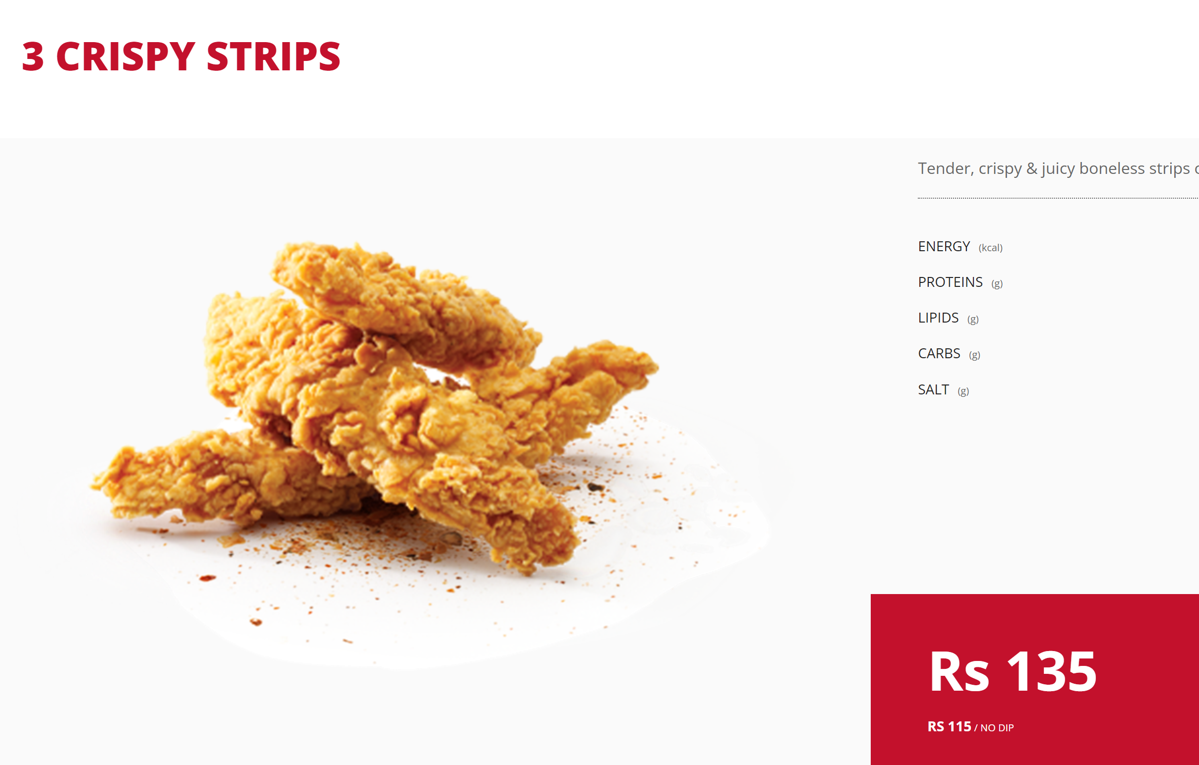 KFC Crispy Strips Mauritius