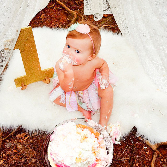 We can modify our cutouts to any letter height ordered, even for baby photo shoots and cake smashes like this one!