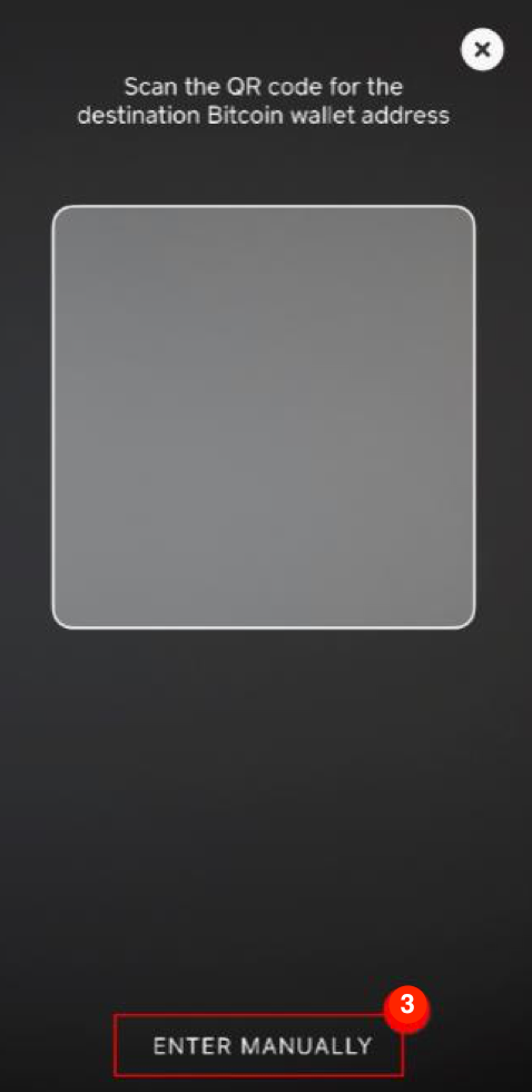 Cash App - Scan the QR code for Bitcoin wallet address destination