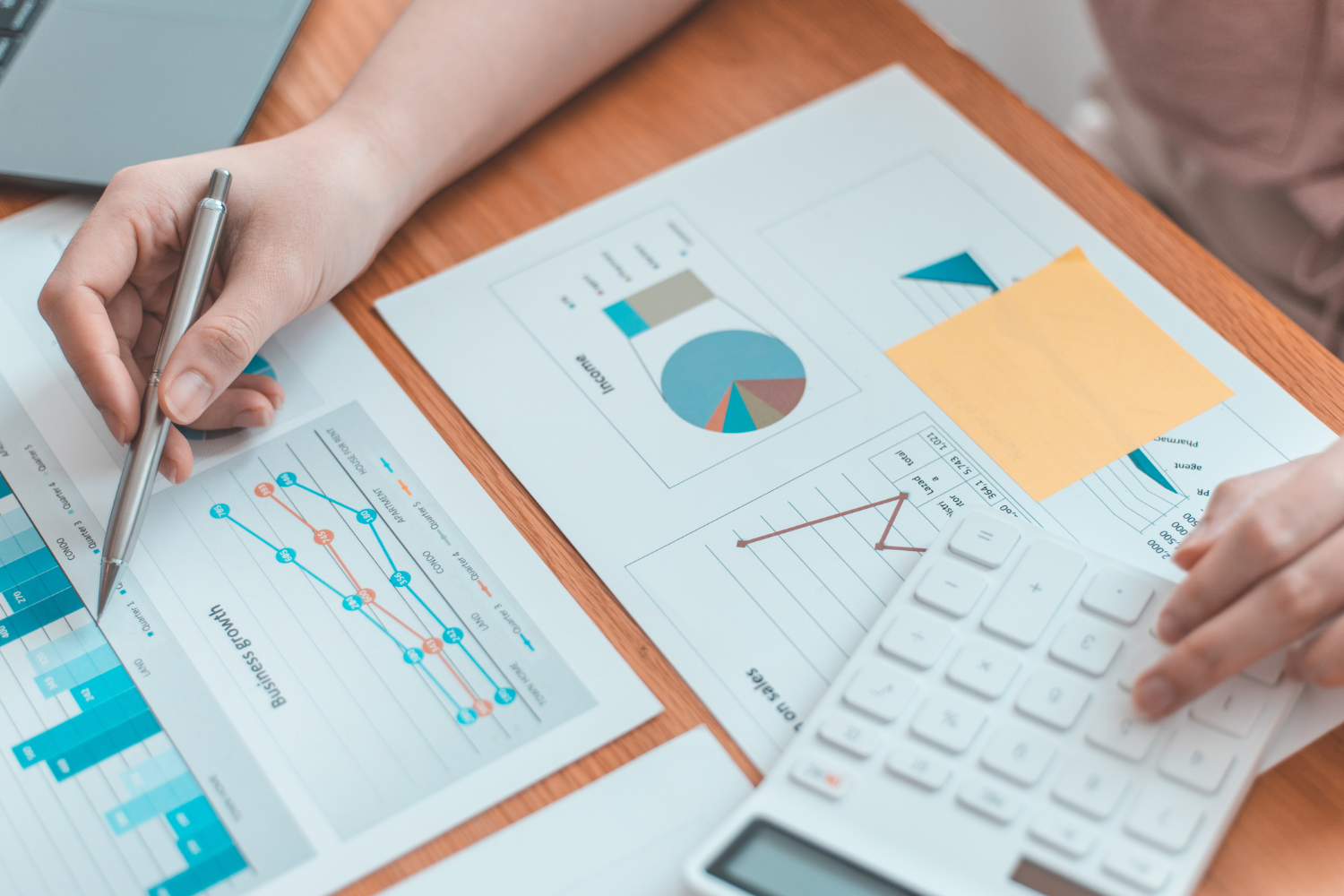 Business owner reviewing accountant analysis.