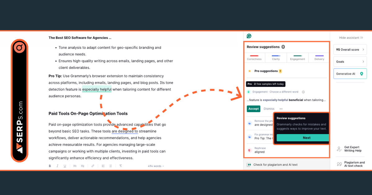 Free Tools for On-Page Optimization (Grammarly)