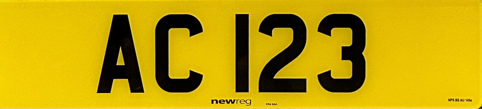 new reg number plates AC 123