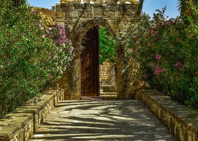 monastery, nature, entrance