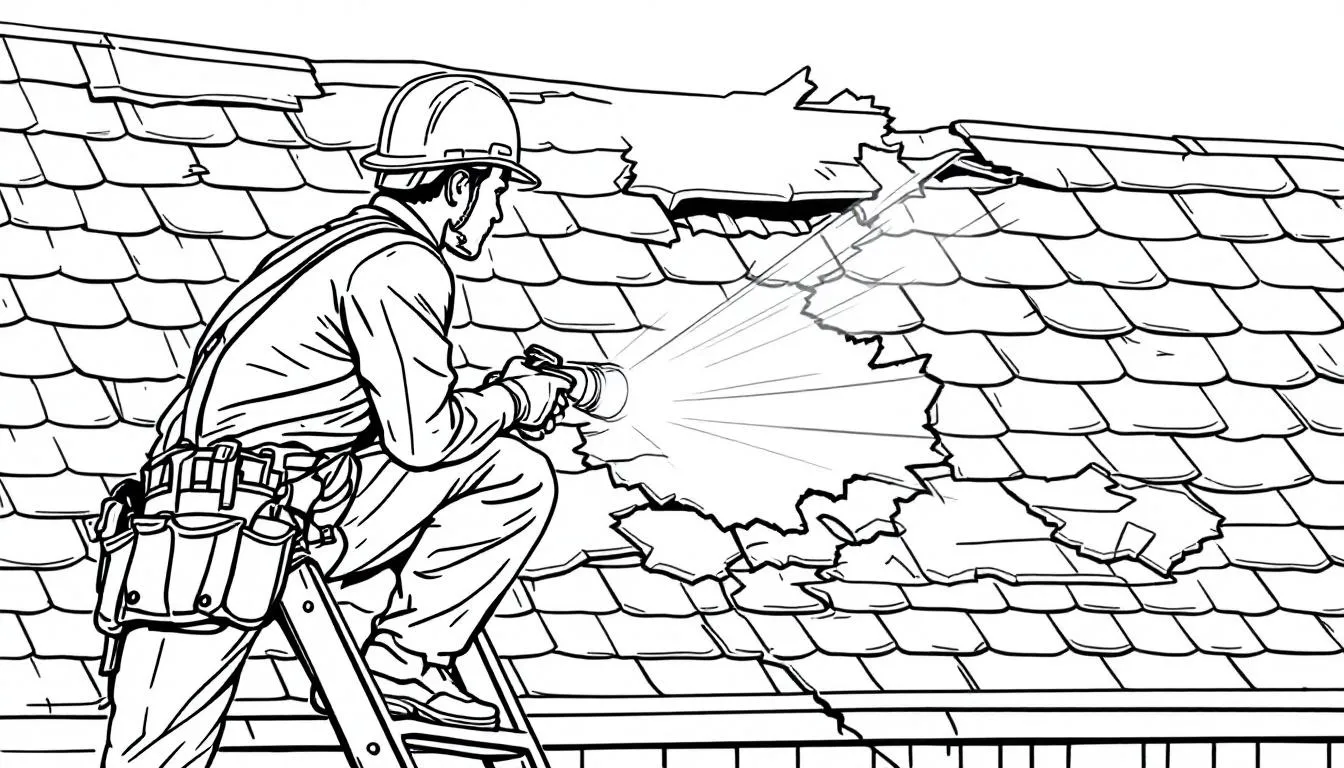 Consulting a professional roofer for roof leak repair.