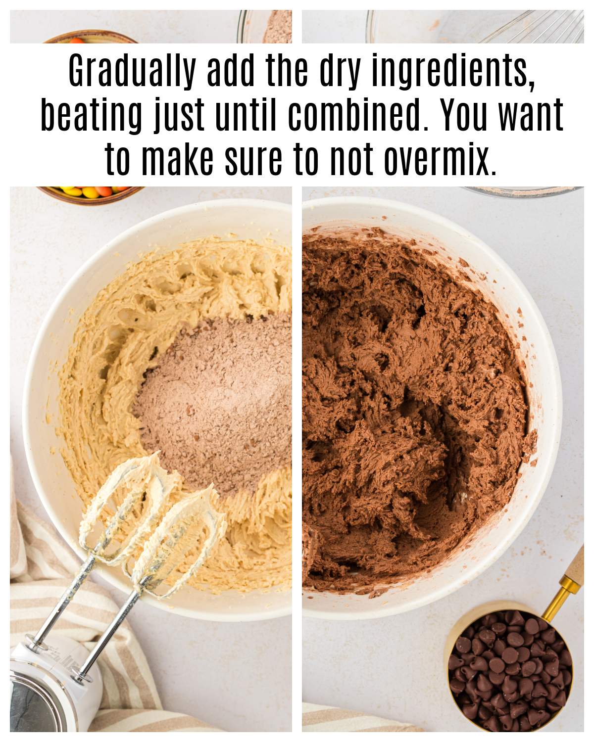 cocoa mixture added to cookie dough